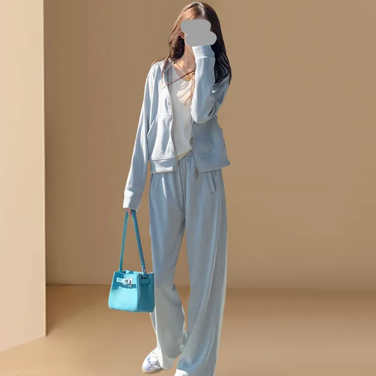 气质减龄连帽卫衣休闲运动套装女2025新款韩系宽松显瘦时尚两件套