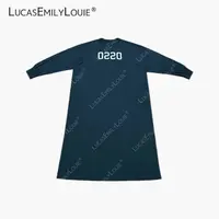 LUCASEMILYLOUIE欢姐0220简约廓形慵懒长袖圆领T恤长裙2510912