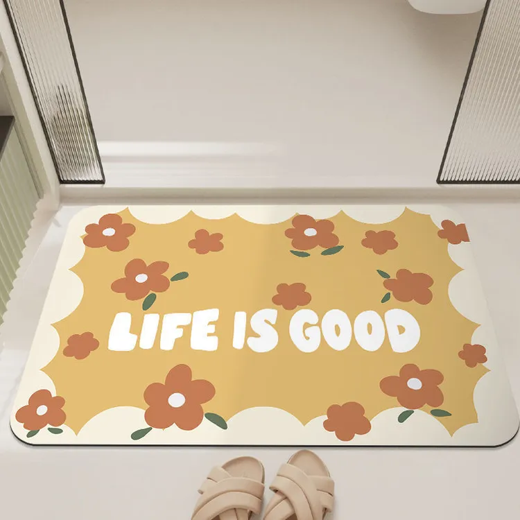 小清新风家用地垫硅藻泥风格地垫玄关入户门垫浴室地垫卫生间地垫