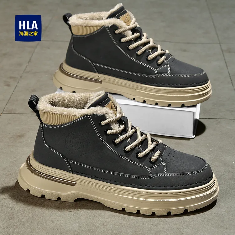 HLA/海澜之家雪地靴男款2025新款爆款秋冬季男鞋加绒保暖男士棉鞋