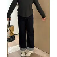 楠序【腿形救星】源子微胖女装 2025年秋新款裤子休闲牛仔裤YZ37306