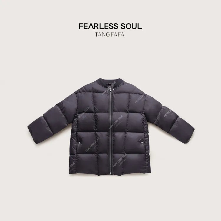 唐发发TFF冬季箱型立体剪裁绗缝棒球领排骨鹅绒服 825FN808 -