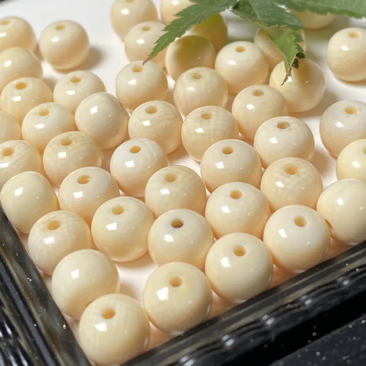 保真精品猛犸象牙冰料手工老型珠子8/7随机发一颗文玩配饰