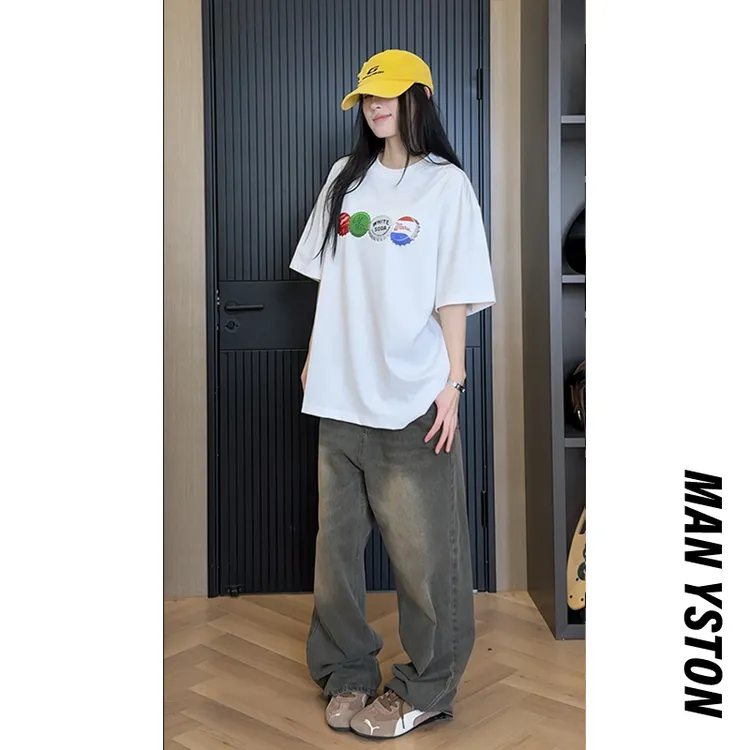 美式高街280g重磅百搭印花夏季防晒速干情侣装宽松日常短袖T恤INS