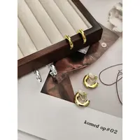 铜合金耳饰 美洋MEIYANG 简约半圆耳环 轻盈高智百搭耳针耳夹Rsu