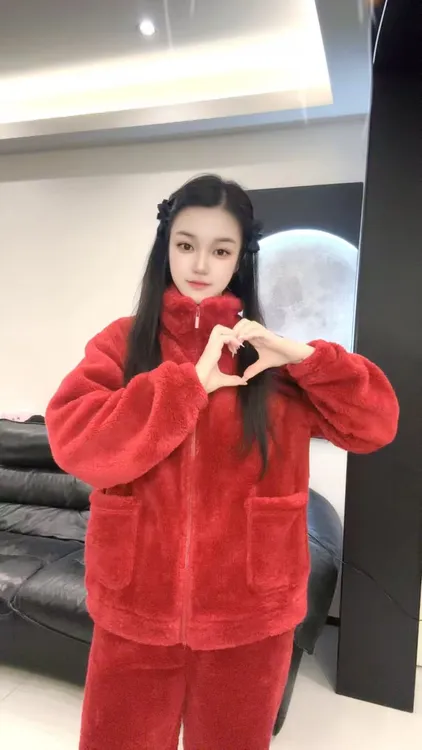 【冬季专属】新款秋冬季睡衣家居服加绒加厚情侣睡衣套装长袖开衫