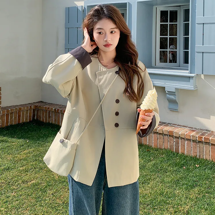 超好看时尚休闲春秋外套女款新款宽松显瘦设计感减龄韩系夹克上衣