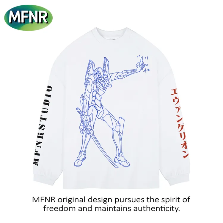 秋冬新款潮牌设计感印花长袖男小众百搭街头圆领重磅纯棉打底T恤