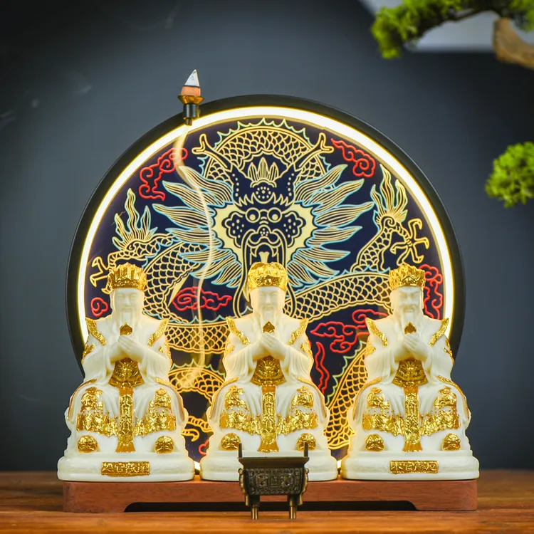 三官大帝神像家用客厅天官地官水官三元帝君紫薇洞阴清虚大帝摆件