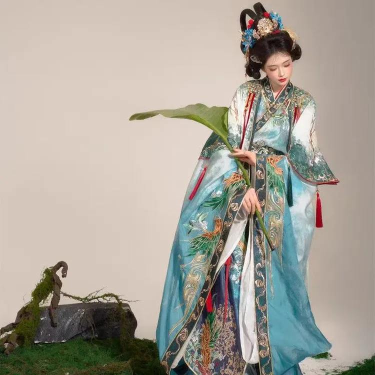 新款【青山引】复原汉服洛神赋改良魏晋重工刺绣神明汉元素