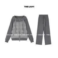 【LIUYI】陪你过冬～90白鸭绒保暖外套休闲加绒卫裤两件套51011A4