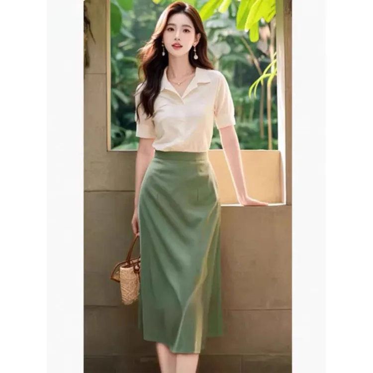 夏装搭配一整套盐系轻熟正式场合干练气质休闲衬衫裙子两件套装女