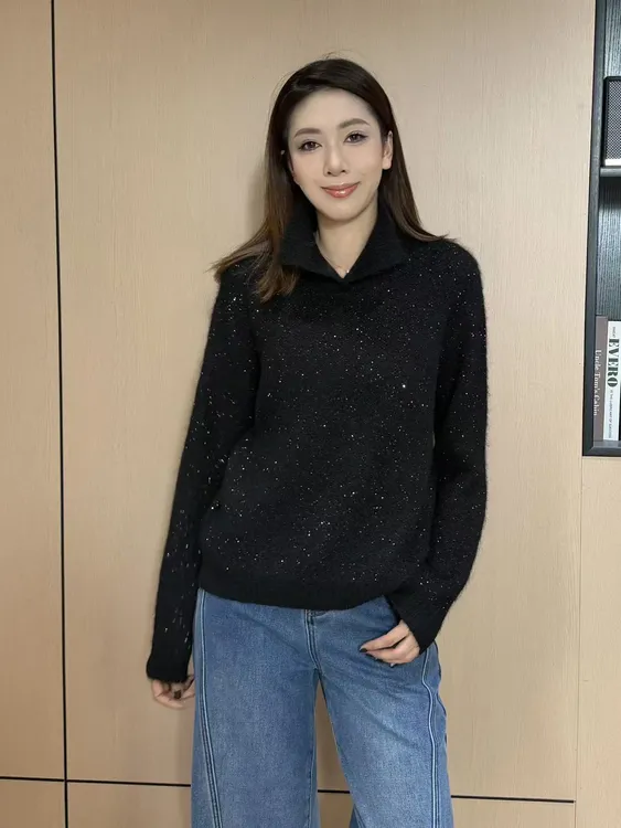 羊毛高领毛衣高级感舒适百搭针织上衣秋冬慵懒复古保暖打底MU8045