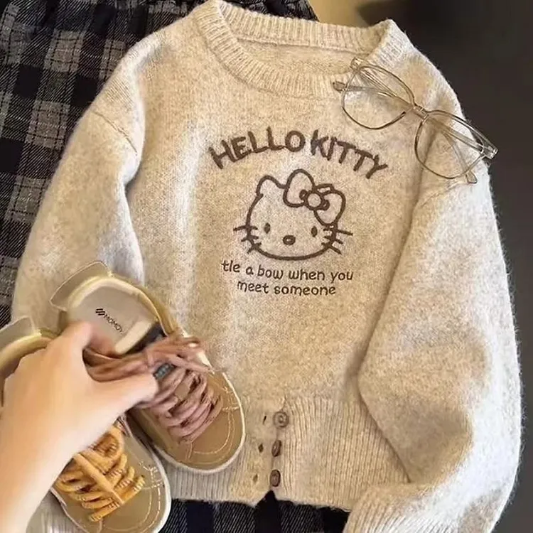 女童毛衣秋装2025新款韩系儿童秋季卡通针织衫中大童毛线外套上衣