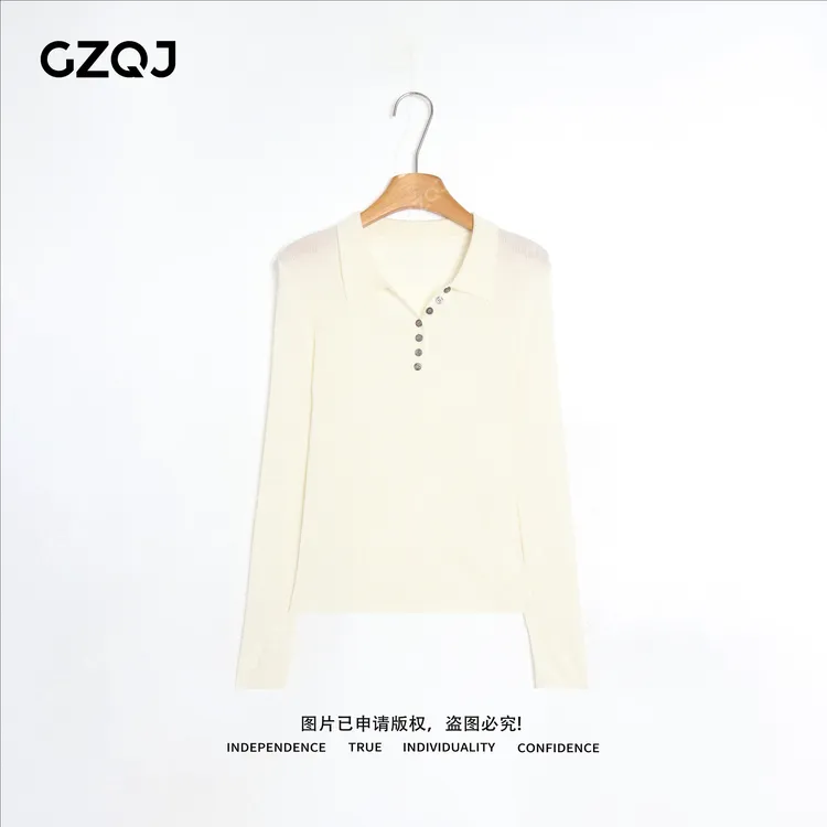 老琴私服【长期主义】琥珀流光风绵羊毛翻领扭结针织毛衣女冬 66701