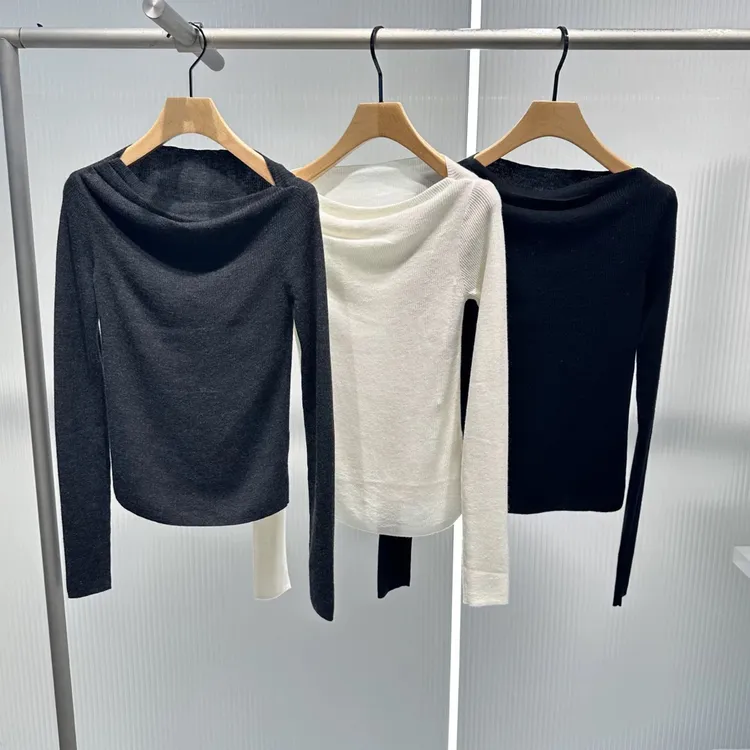 艾家同款2025年新款秋季气质薄款套头打底简约长袖打底上衣女4008