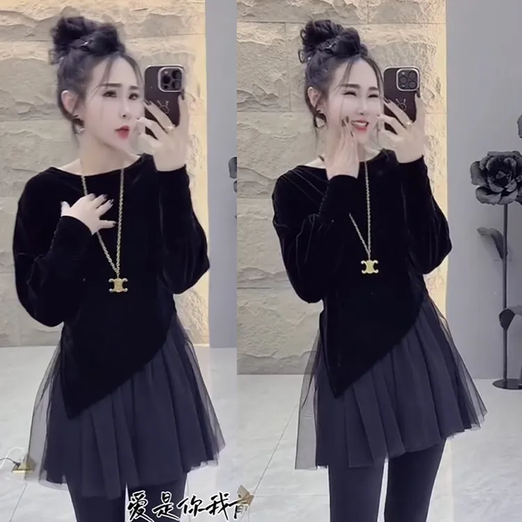 2025秋冬新款时尚显瘦气质网红高档洋气女高级百搭宽松大码连衣裙