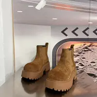 7733-3新款2025精品百搭潮流马丁靴中筒烟筒黑色女士