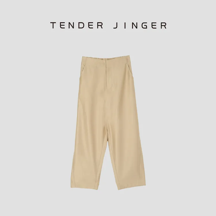 Tender Jinger【黑标】百搭透气高腰松紧九分镰刀裤T52SAI80869