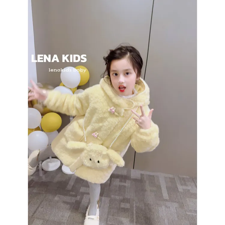 Lenakids【皮卡丘毛毛外套”中长加厚900g“巨保暖】25103104