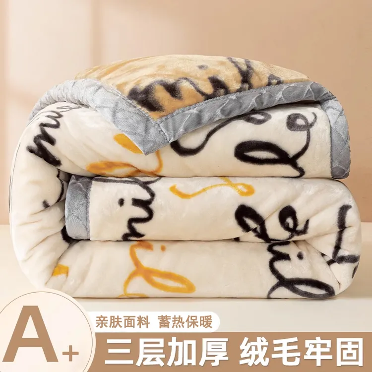 拉舍尔毛毯冬季加厚盖毯加绒午睡毯办公室学生宿舍珊瑚绒沙发毯子
