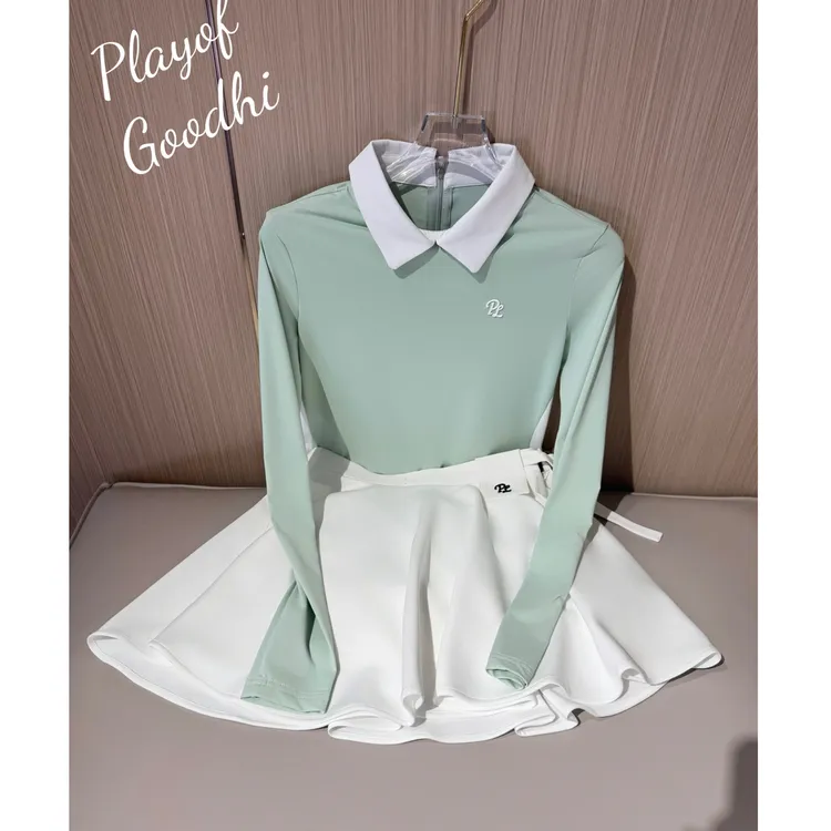 高尔夫服装女高尔夫长袖速干显瘦高尔夫运动上衣网球服女羽毛球