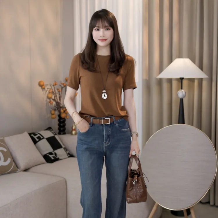 LMENY“基础灵魂衣”一衣多囤！圆领正肩弹力显瘦中袖内搭25CT001