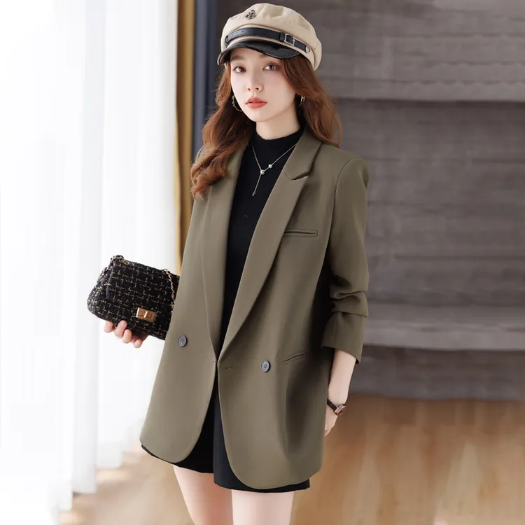 西装外套女高级感轻奢高端韩版宽松正肩黑色秋冬款加厚气质小个子