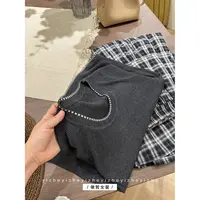 "七分袖明线针织衫"女精致圆领套头衫女气质小众设计感