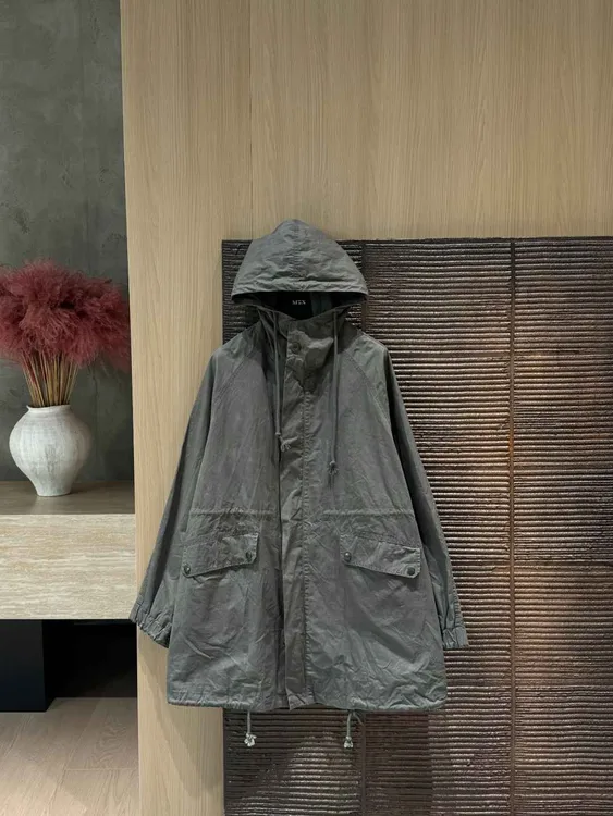 MZX 【记录独有的穿着痕迹】油蜡质感连帽风衣休闲加绒外套WT9222-P