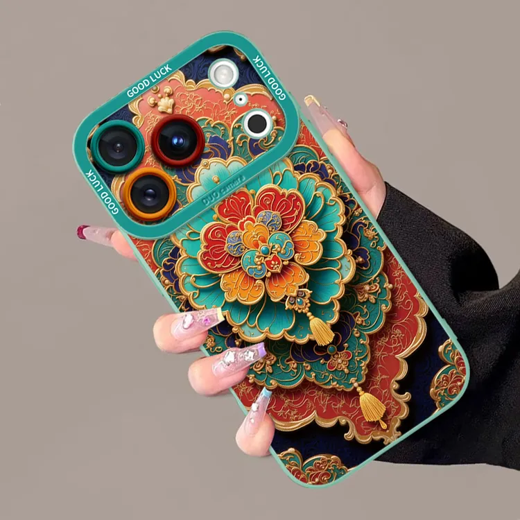 星宇橙国风花络垂缨适用苹果17promax手机壳iphone16pro复古15pro