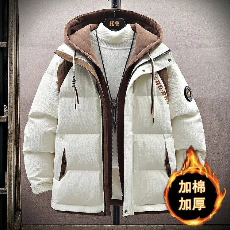 冬季青少年连帽棉服男初中高中学生棉衣外套大童冬装保暖棉袄子