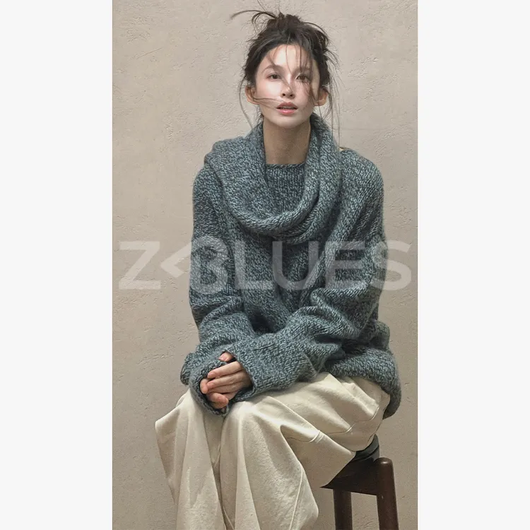 Z.blues【一件就够】重磅款 KVSS花式双色高克重羊绒衫YZMYFS702M