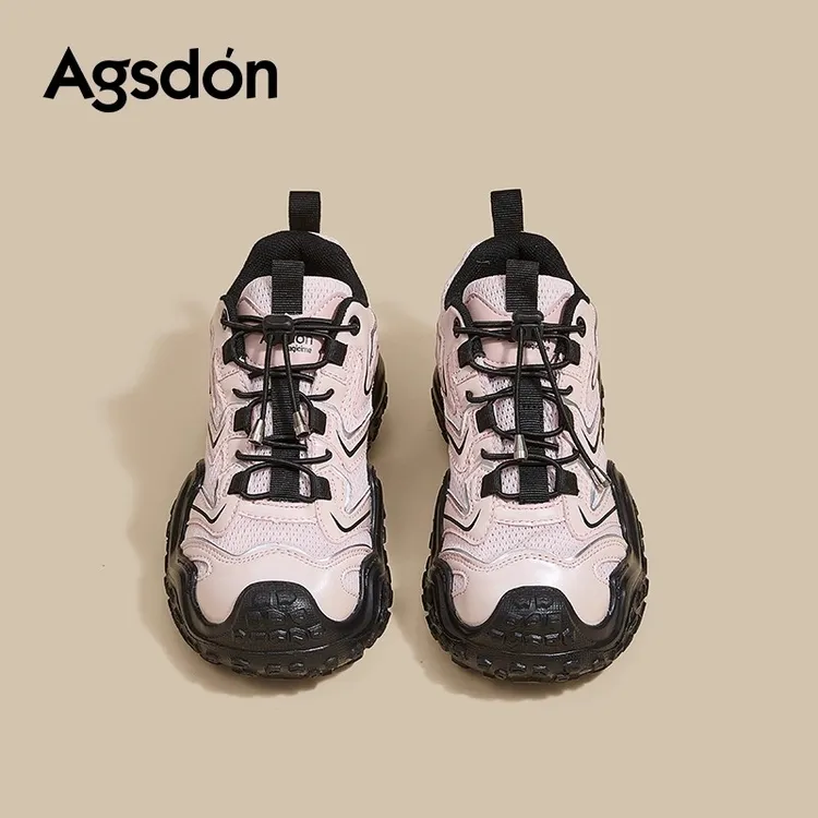 /奥古狮登粉色登山鞋女2025新款秋冬厚底多巴胺户外休闲运动鞋子Q