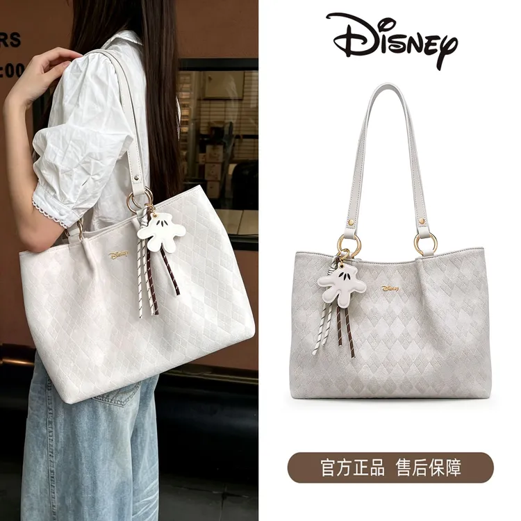 Disney/迪士尼夏日百搭单肩托特包时尚菱格斜挎女包网红潮流小众