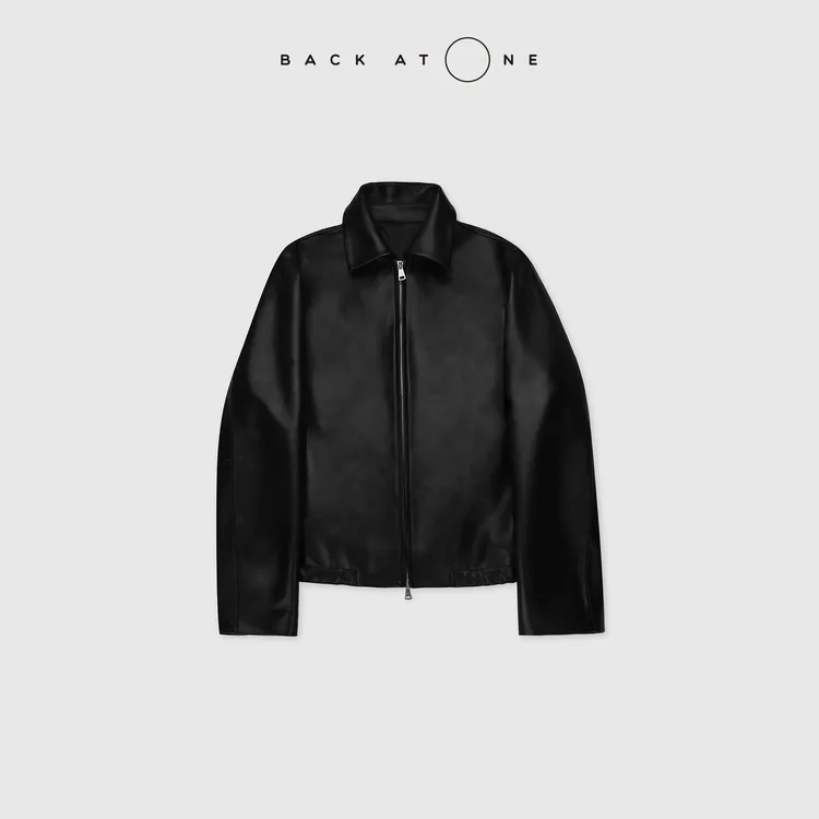 BACKATONE“臻镜”  时尚百搭Kha*无涂翻领夹克皮衣 BFF-1FC222E-K