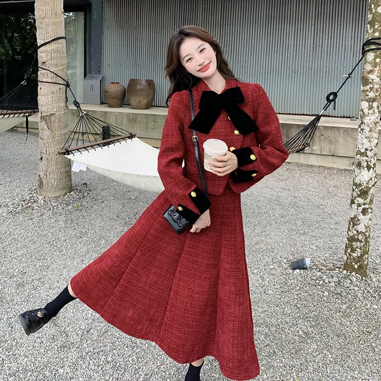 法式小香风设计感百搭套装裙女装2025秋季新款显瘦洋气时髦两件套