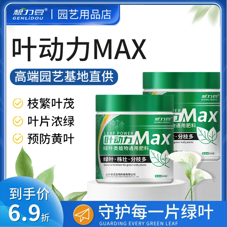 根力豆叶动力MAX黄叶枯叶变绿叶掉叶枝繁叶茂促进光合水溶肥