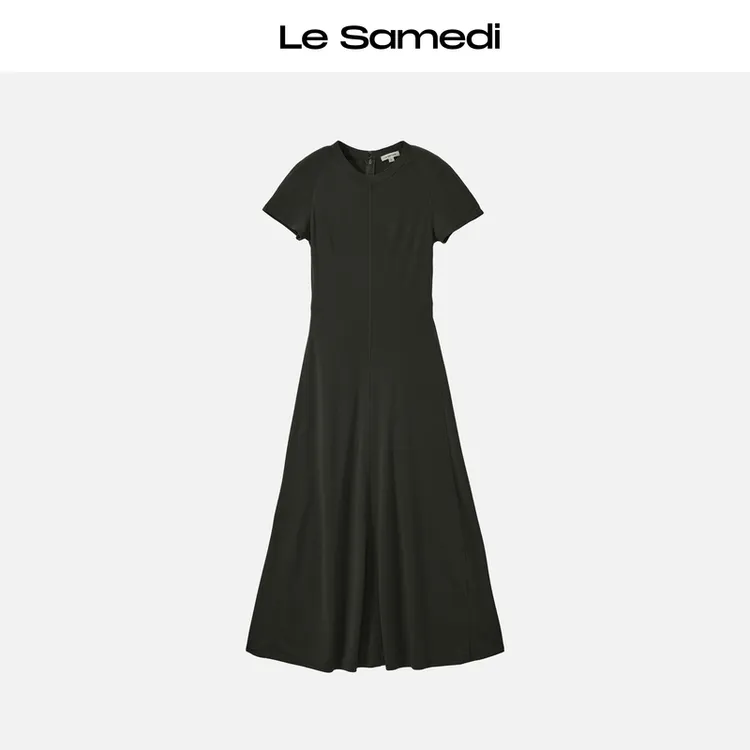 Le Samedi【古典乐章】匠心浪漫 慵懒伞摆 插肩短袖连衣裙