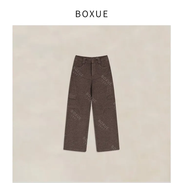 BOXUE“维加利”2025秋冬羊.毛3.0加厚毛轻奢裤子#251106K6360
