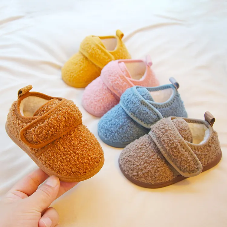 儿童棉拖鞋男童冬季宝宝室内防滑毛毛家居保暖女童包根小孩子