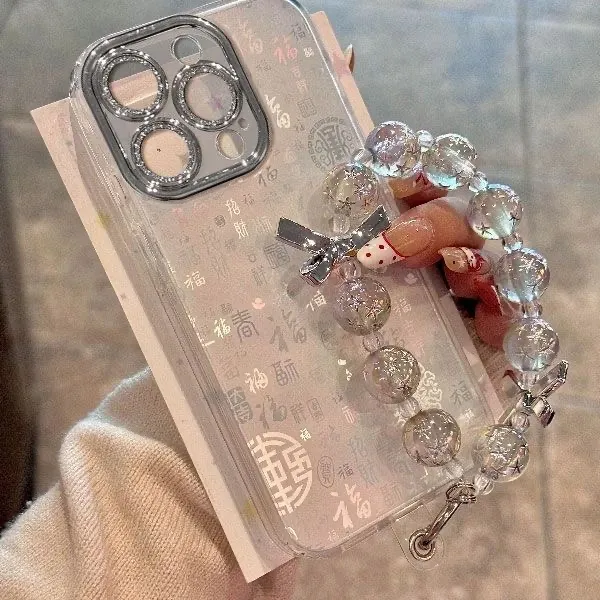 2025新款满屏百福图适用iphone16/15手机壳镜头膜苹果14/13手链11