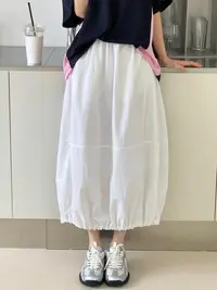 笑老板【游牧半身裙】韩系简约休闲2025新款工装高腰显瘦a字裙子