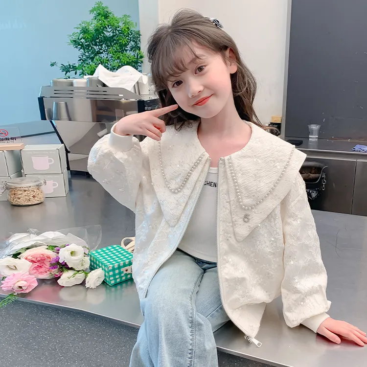 女童外套国风春秀时髦公主风春装普通外套春季上衣纯色女童少女风