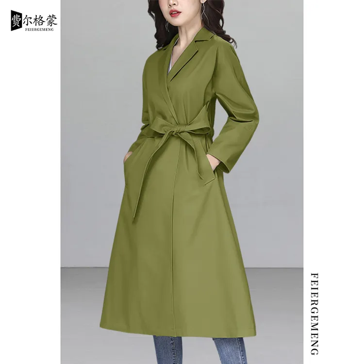 高档时尚显瘦风衣中长款女2025春秋新款气质收腰百搭修身洋气外套