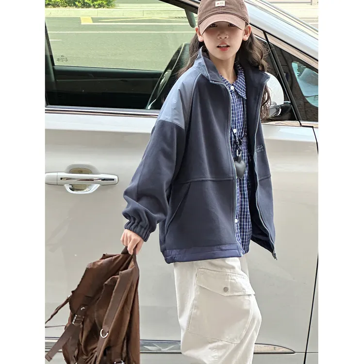 K29871孙小美韩系女童摇粒绒外套2025秋冬装新款儿童洋气上衣春秋
