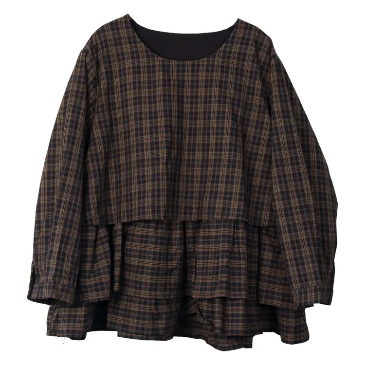 museguhui/木色古汇825110#休闲宽松百搭气质秋款娃娃衬衣