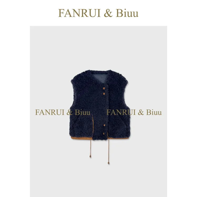 FANRUI/泛芮 「琼阁听秋 」100羊毛立体落肩小众设计百搭马甲B18892