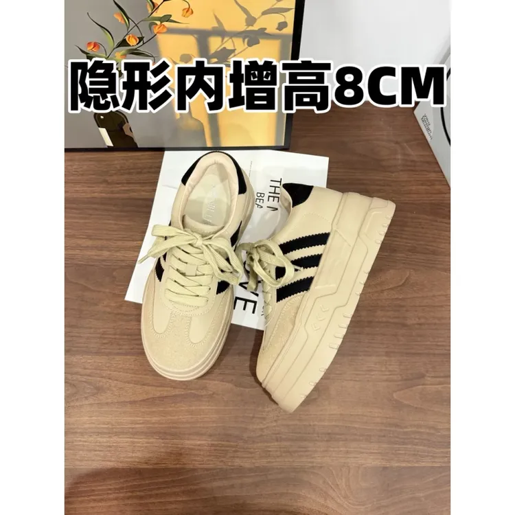 2025超火新款百搭德训阿甘鞋运动休闲鞋女士内增高小白鞋轻便鞋