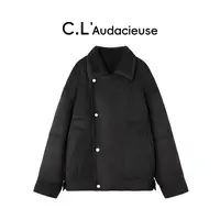 C.L'Audacieuse冬季保暖百搭休闲翻领棉服  CL25C443